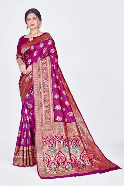 Hot Selling Art Silk Saree with Blouse piece 