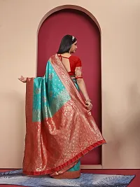 Elegant Art Silk Zari Woven Women Saree with Blouse piece-thumb1