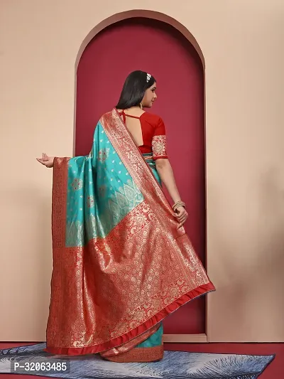 Elegant Art Silk Zari Woven Women Saree with Blouse piece-thumb2