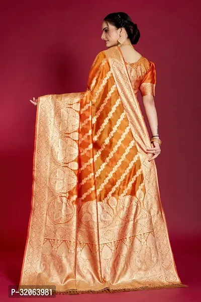 Elegant Organza Zari Woven Women Saree with Blouse piece-thumb2