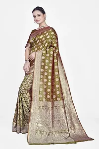 Elegant Art Silk Zari Woven Women Saree with Blouse piece-thumb2