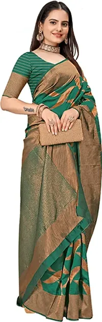 Elegant Art Silk Zari Woven Women Saree with Blouse piece-thumb3