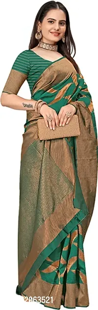 Elegant Art Silk Zari Woven Women Saree with Blouse piece-thumb4