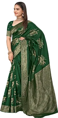 Elegant Art Silk Zari Woven Women Saree with Blouse piece-thumb2