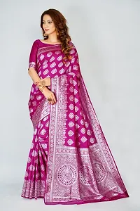 Elegant Art Silk Zari Woven Women Saree with Blouse piece-thumb2