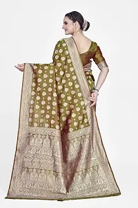 Elegant Art Silk Zari Woven Women Saree with Blouse piece-thumb1