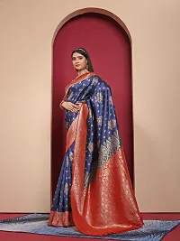 Elegant Art Silk Zari Woven Women Saree with Blouse piece-thumb3