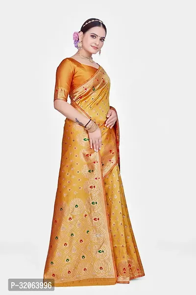 Elegant Art Silk Zari Woven Women Saree with Blouse piece-thumb4