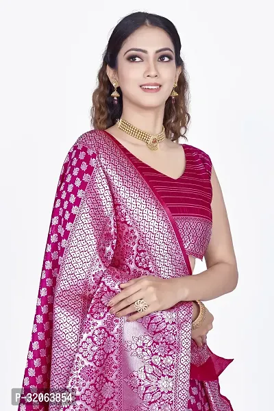 Elegant Art Silk Zari Woven Women Saree with Blouse piece-thumb5