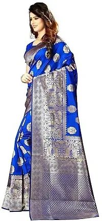 Stylish Art Silk Light Blue Zari Woven Saree with Blouse piece-thumb2