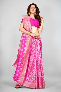 Elegant Art Silk Zari Woven Women Saree with Blouse piece-thumb3