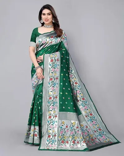 Attractive Art Silk Saree with Blouse piece 