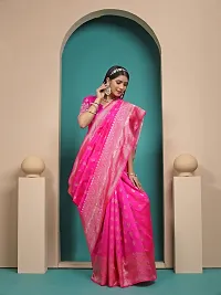 Elegant Art Silk Zari Woven Women Saree with Blouse piece-thumb2