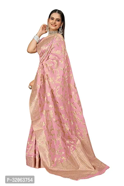 Elegant Art Silk Zari Woven Women Saree with Blouse piece-thumb2