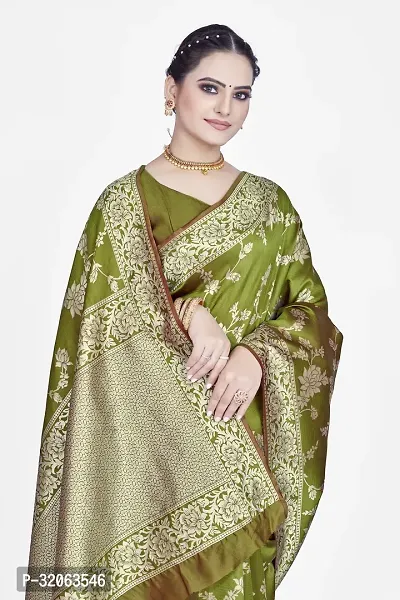 Elegant Art Silk Zari Woven Women Saree with Blouse piece-thumb5