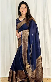 Elegant Art Silk Zari Woven Women Saree with Blouse piece-thumb3