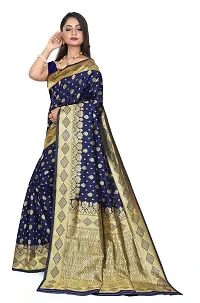 Elegant Art Silk Zari Woven Women Saree with Blouse piece-thumb2