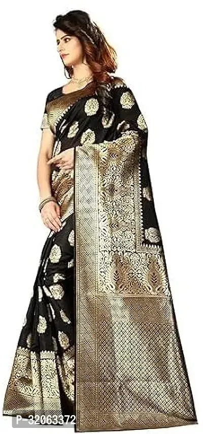 Elegant Art Silk Zari Woven Women Saree with Blouse piece-thumb3