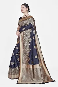 Elegant Art Silk Zari Woven Women Saree with Blouse piece-thumb2