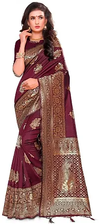 Stylish Art Silk Zari Woven Saree with Blouse piece