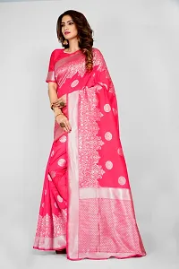 Elegant Art Silk Zari Woven Women Saree with Blouse piece-thumb3