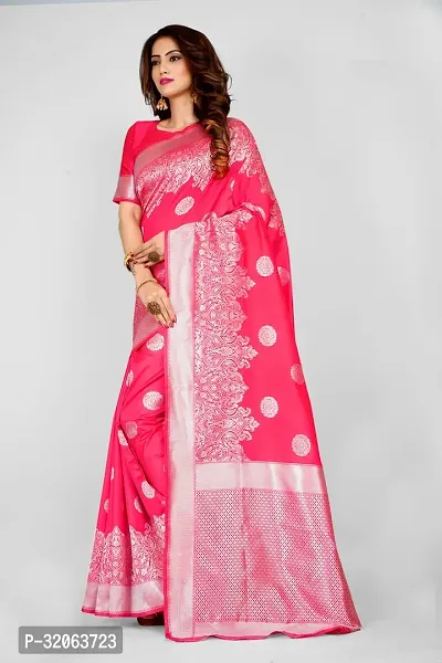 Elegant Art Silk Zari Woven Women Saree with Blouse piece-thumb4