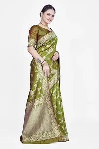 Elegant Art Silk Zari Woven Women Saree with Blouse piece-thumb3