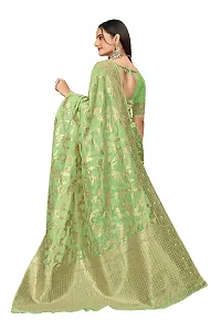 Elegant Art Silk Zari Woven Women Saree with Blouse piece-thumb2