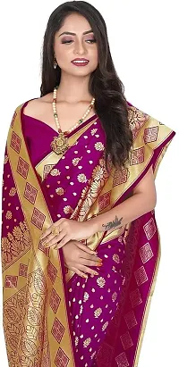 Elegant Art Silk Zari Woven Women Saree with Blouse piece-thumb3