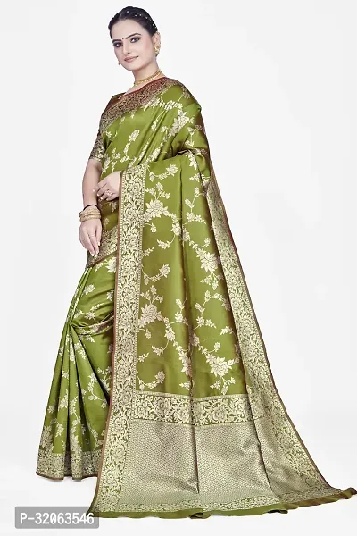 Elegant Art Silk Zari Woven Women Saree with Blouse piece-thumb3