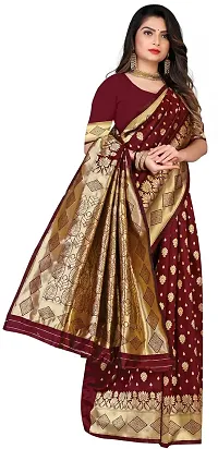 Elegant Art Silk Zari Woven Women Saree with Blouse piece-thumb3