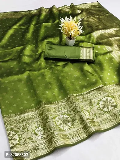 Elegant Art Silk Zari Woven Women Saree with Blouse piece-thumb0