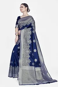 Stylish Art Silk Blue Zari Woven Saree with Blouse piece-thumb2