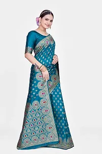 Elegant Art Silk Zari Woven Women Saree with Blouse piece-thumb3