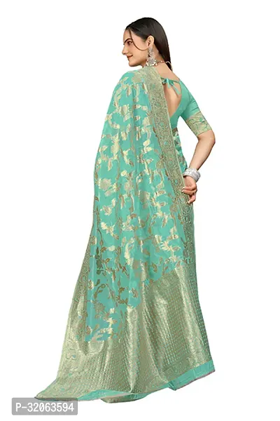 Elegant Art Silk Zari Woven Women Saree with Blouse piece-thumb3