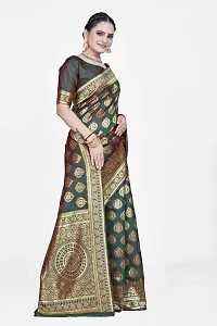 Elegant Art Silk Zari Woven Women Saree with Blouse piece-thumb3