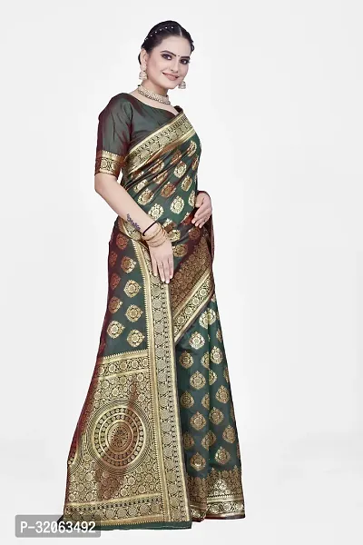 Elegant Art Silk Zari Woven Women Saree with Blouse piece-thumb4