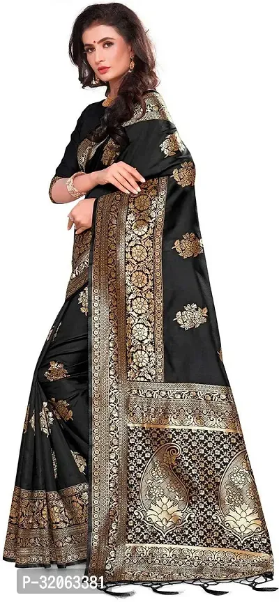 Elegant Art Silk Zari Woven Women Saree with Blouse piece-thumb3