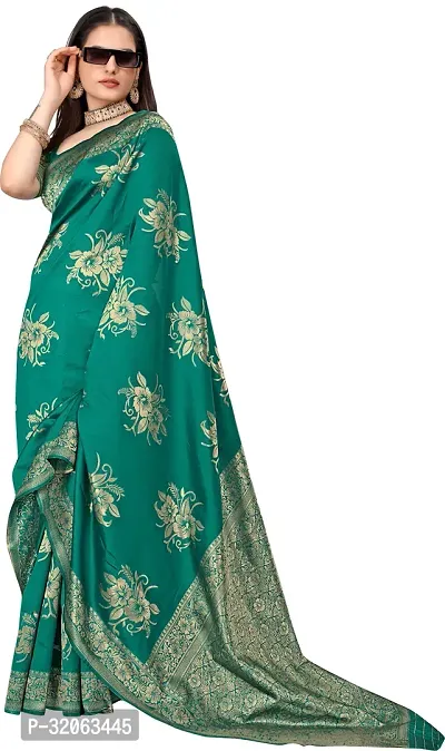 Elegant Art Silk Zari Woven Women Saree with Blouse piece-thumb4