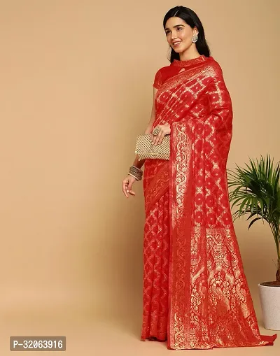 Elegant Art Silk Zari Woven Women Saree with Blouse piece-thumb3