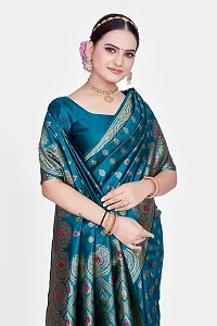 Elegant Art Silk Zari Woven Women Saree with Blouse piece-thumb2