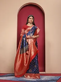 Elegant Art Silk Zari Woven Women Saree with Blouse piece-thumb2