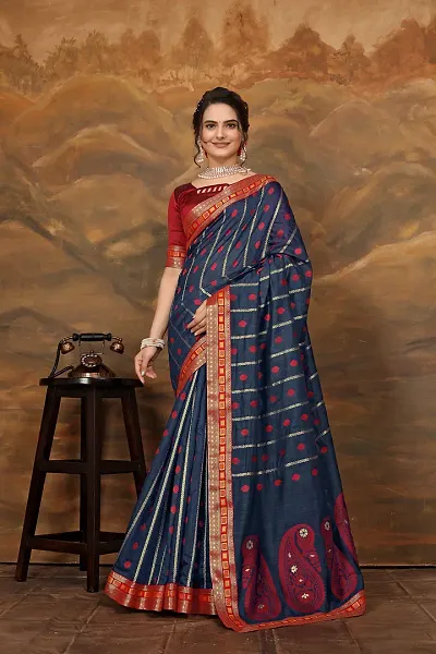 Stylish Art Silk Saree With Blouse Piece For Women