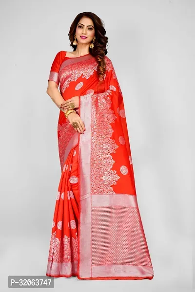 Elegant Art Silk Zari Woven Women Saree with Blouse piece-thumb0