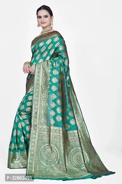 Elegant Art Silk Zari Woven Women Saree with Blouse piece-thumb3