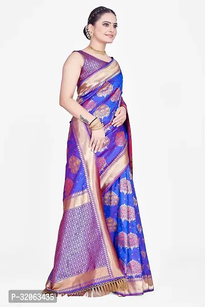 Elegant Art Silk Zari Woven Women Saree with Blouse piece-thumb3