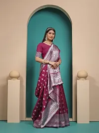 Elegant Art Silk Zari Woven Women Saree with Blouse piece-thumb3