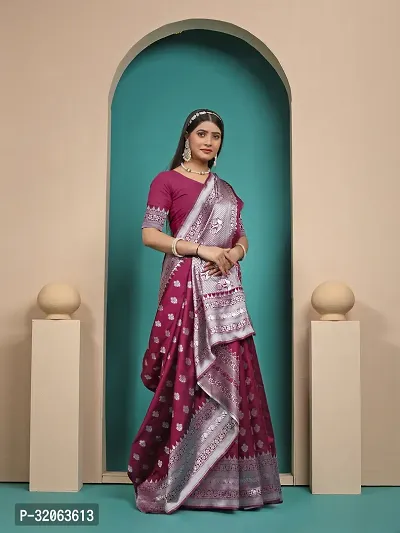 Elegant Art Silk Zari Woven Women Saree with Blouse piece-thumb4