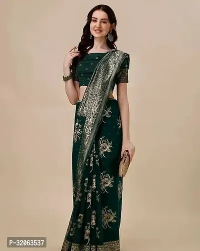 Elegant Art Silk Zari Woven Women Saree with Blouse piece-thumb3