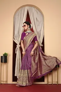 Elegant Art Silk Zari Woven Women Saree with Blouse piece-thumb3